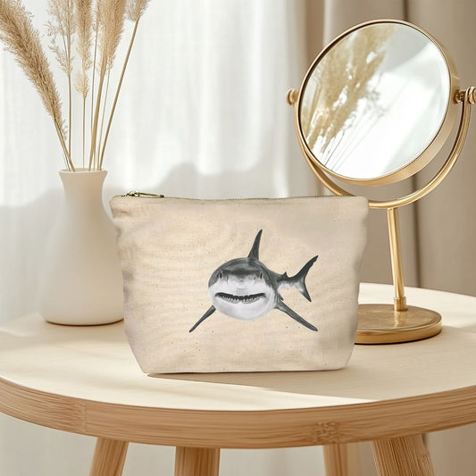 Vega the Shark Pouch Bag – Hand-Drawn Marine Life Accessory