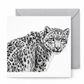 Snow Leopard greeting card with grey envelope