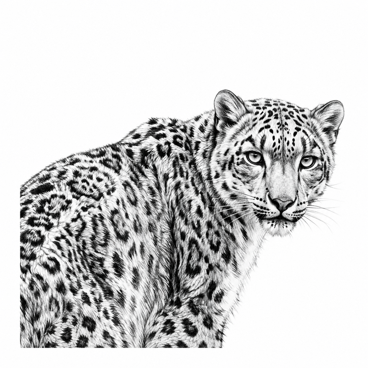 Snow Leopard greeting card front