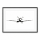 Iconic Spitfire Front View Fine Art Print – Hand-Drawn WWII Aircraft Illustration in black frame