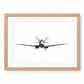 Iconic Spitfire Front View Fine Art Print – Hand-Drawn WWII Aircraft Illustration in oak frame