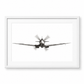 Iconic Spitfire Front View Fine Art Print – Hand-Drawn WWII Aircraft Illustration in white frame