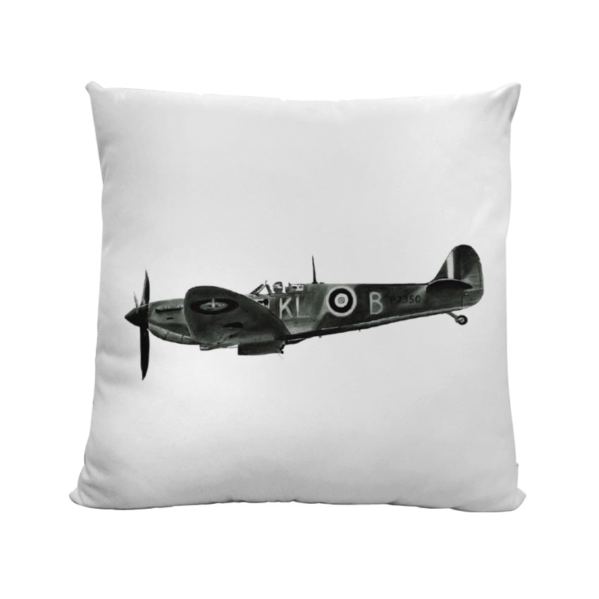 A Faux Suede Spitfire Plane Cushion From Libra Fine Arts 