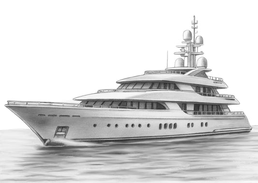 Super Yacht greeting card — artwork front