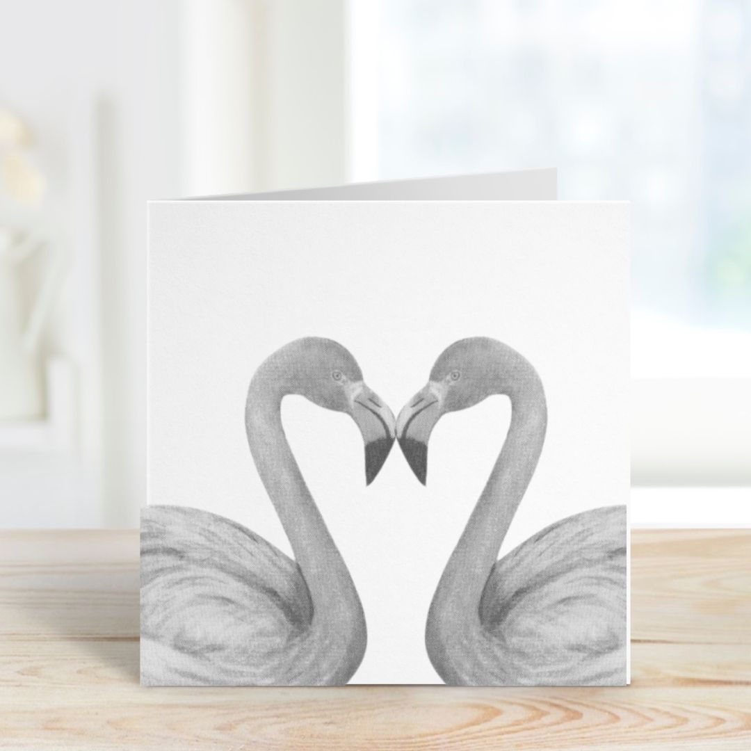 Flamingo Heart Greeting Card