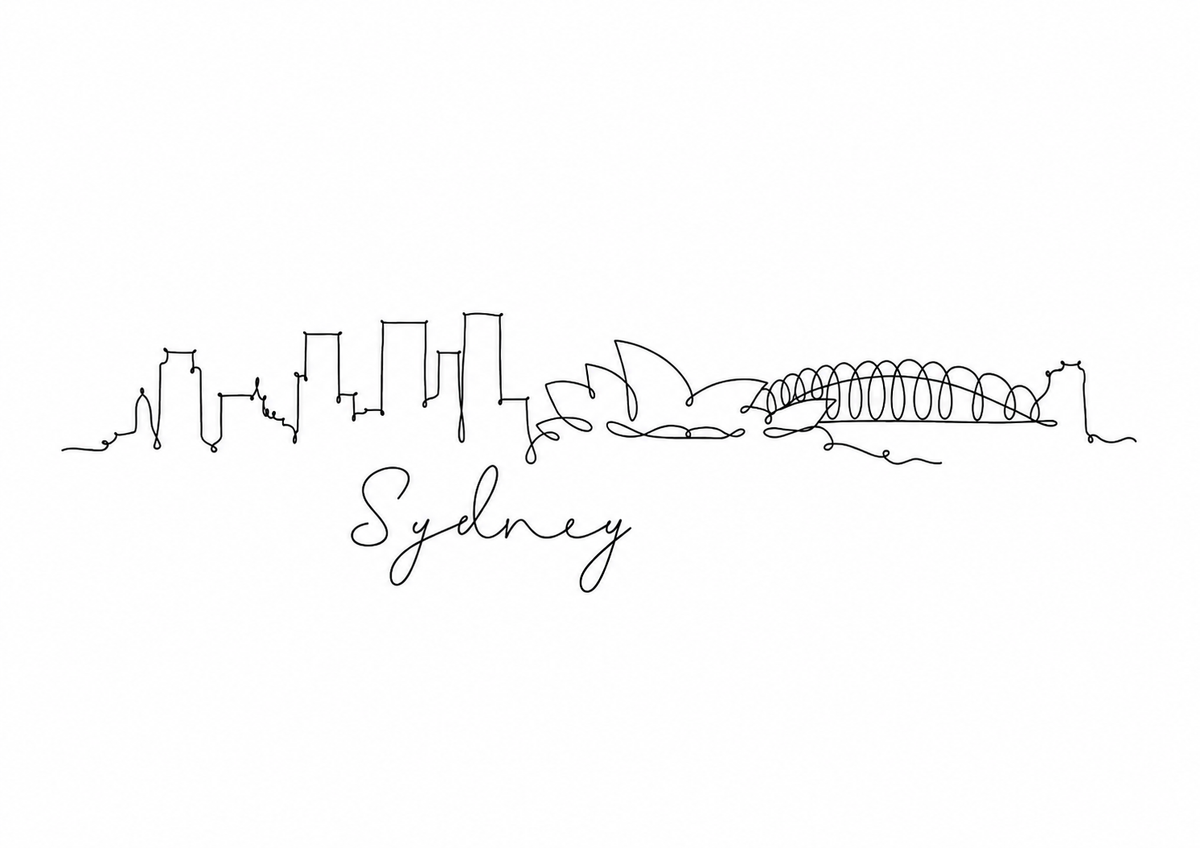 Sydney Skyline Print – A4 artwork
