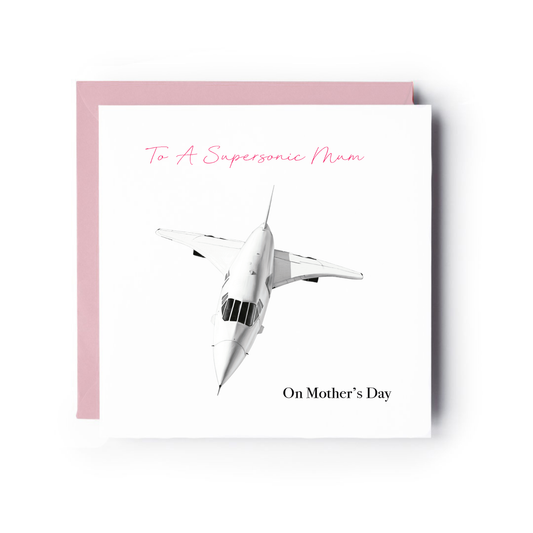 To a Supersonic Mum Concorde Mother’s Day Card – Happy Mother’s Day — complete card with envelope