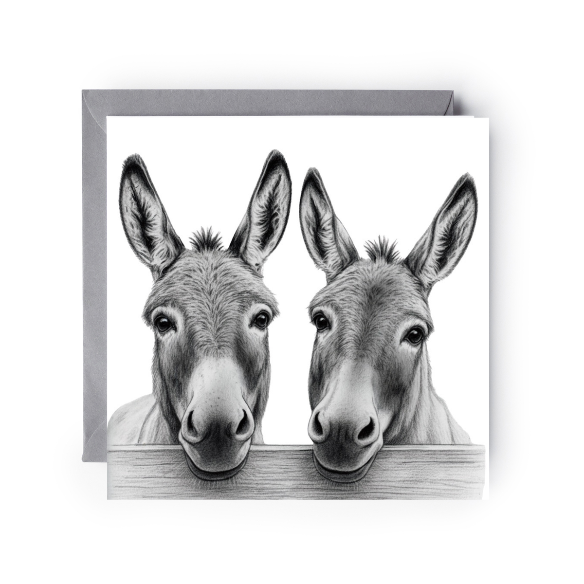 Two Donkeys Greeting Card