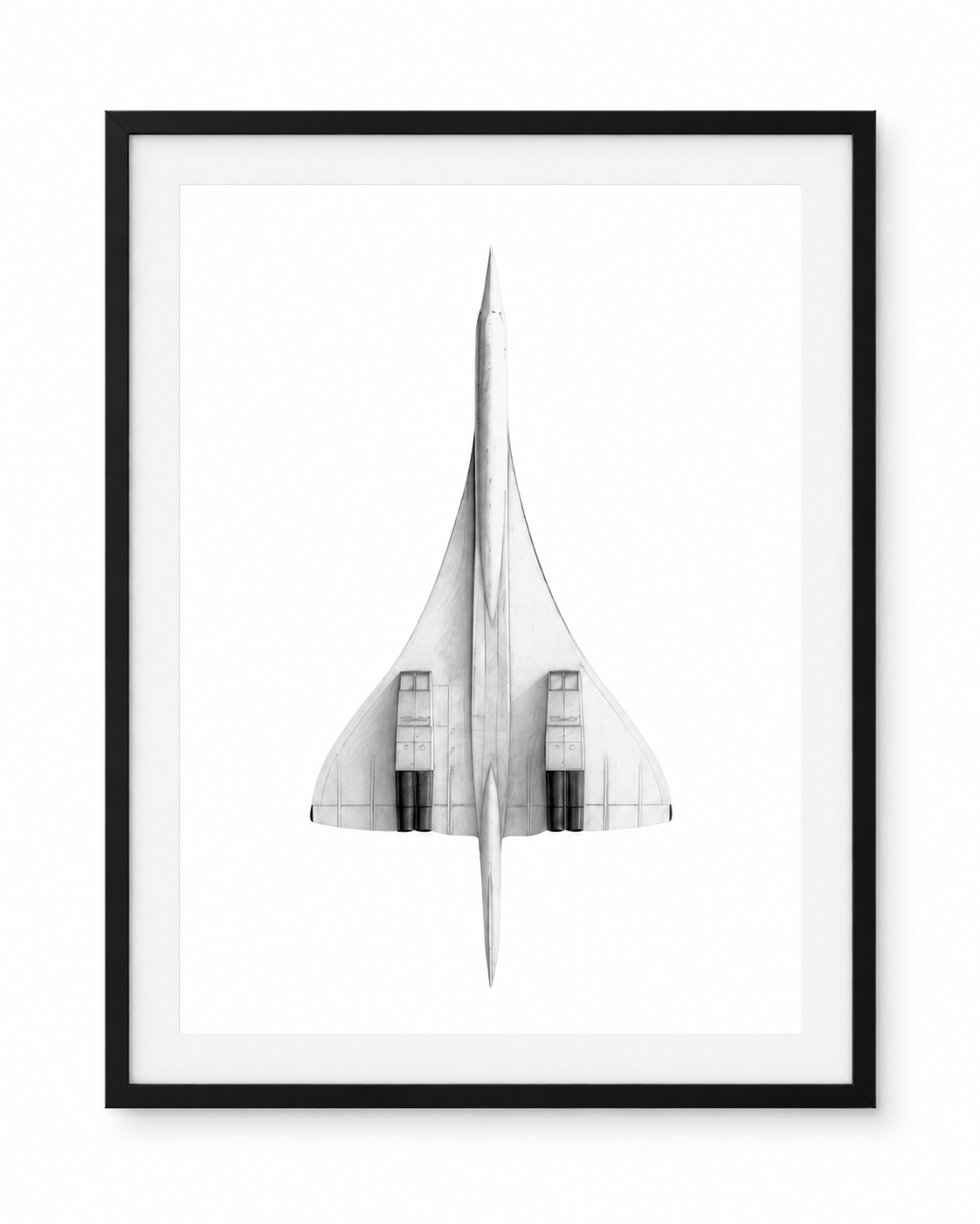 Up Above Concorde Print in black frame