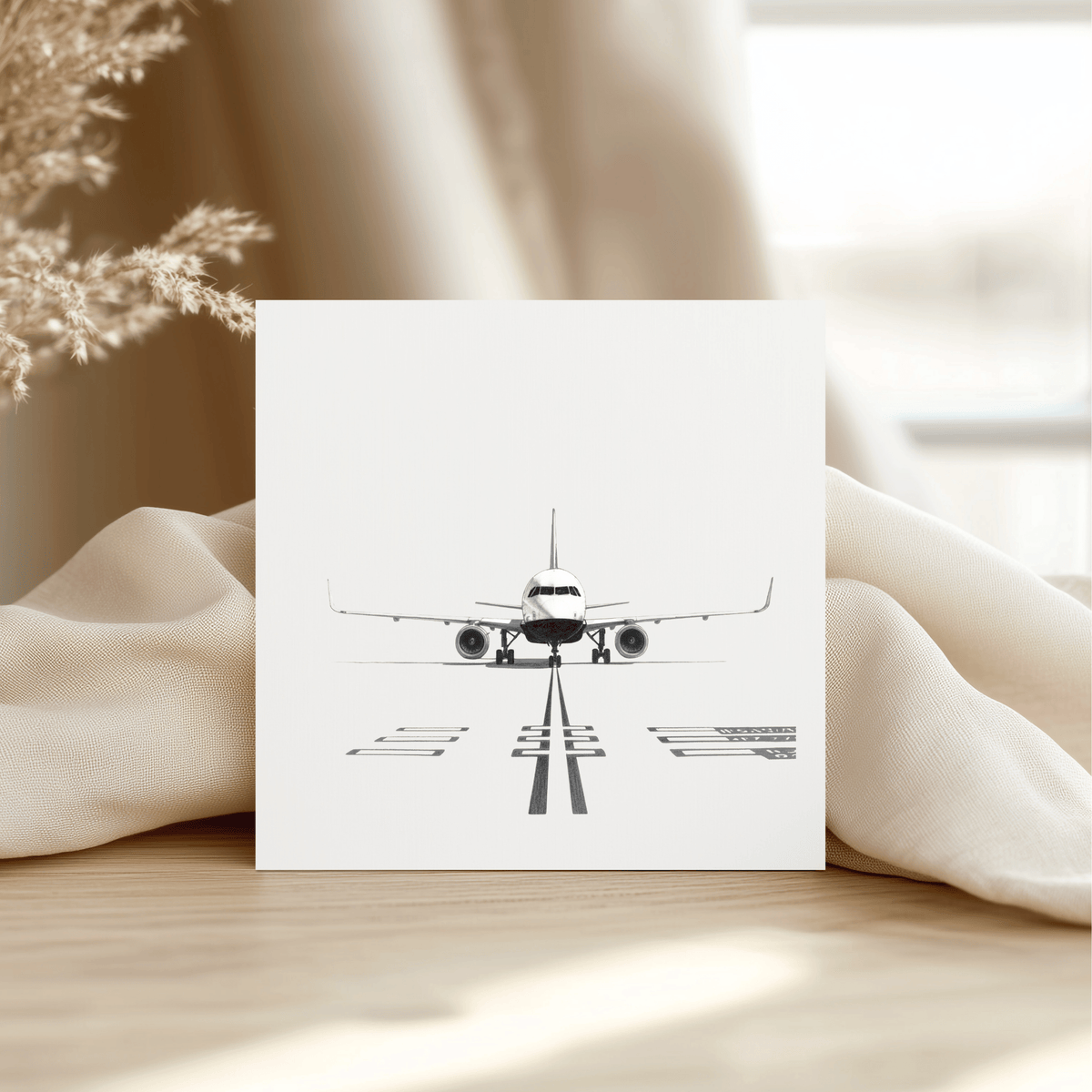 Airbus A320neo – Hand-Drawn Greeting Card | Modern Aviation Art