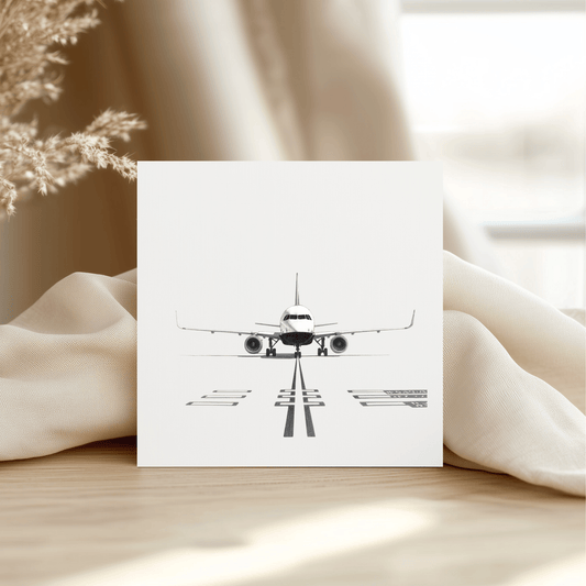 Airbus A320neo – Hand-Drawn Greeting Card | Modern Aviation Art