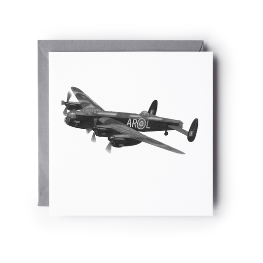 Avro Lancaster – Hand-Drawn Greeting Card | Iconic WWII Bomber Aviation Art