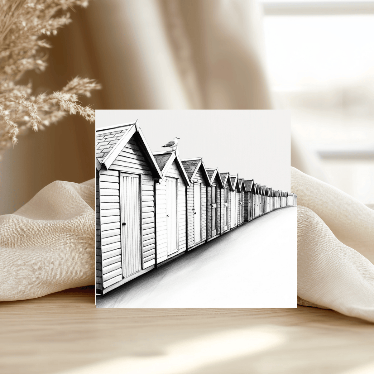 Beach Huts Greeting Card
