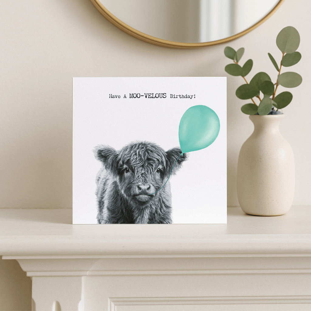Birthday Coo – Have a Moobvelous Birthday | Hand-Drawn Calf Greeting Card