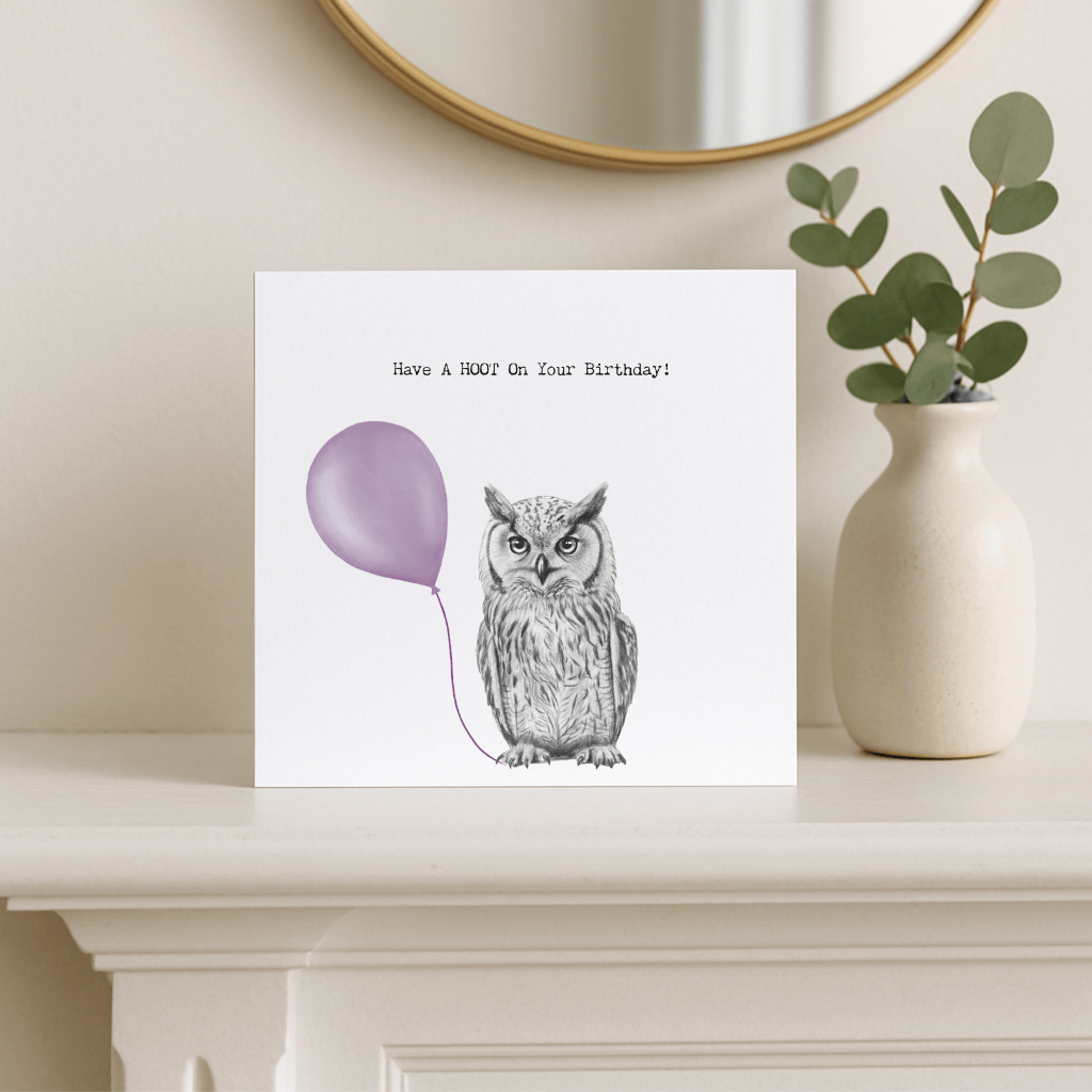 Birthday Owl – Hoot! Have a Hoot of a Birthday | Hand-Drawn Whimsical Greeting Card