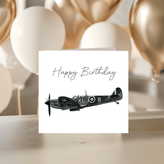 Birthday Spitfire – Hand-Drawn Spitfire Aircraft Greeting Card | Bold & Stylish Art