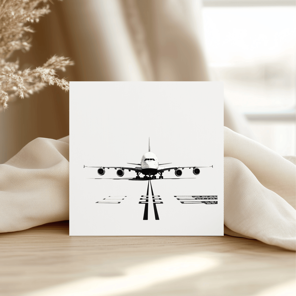 Boeing 777-200 – Hand-Drawn Greeting Card | Iconic Aviation Art