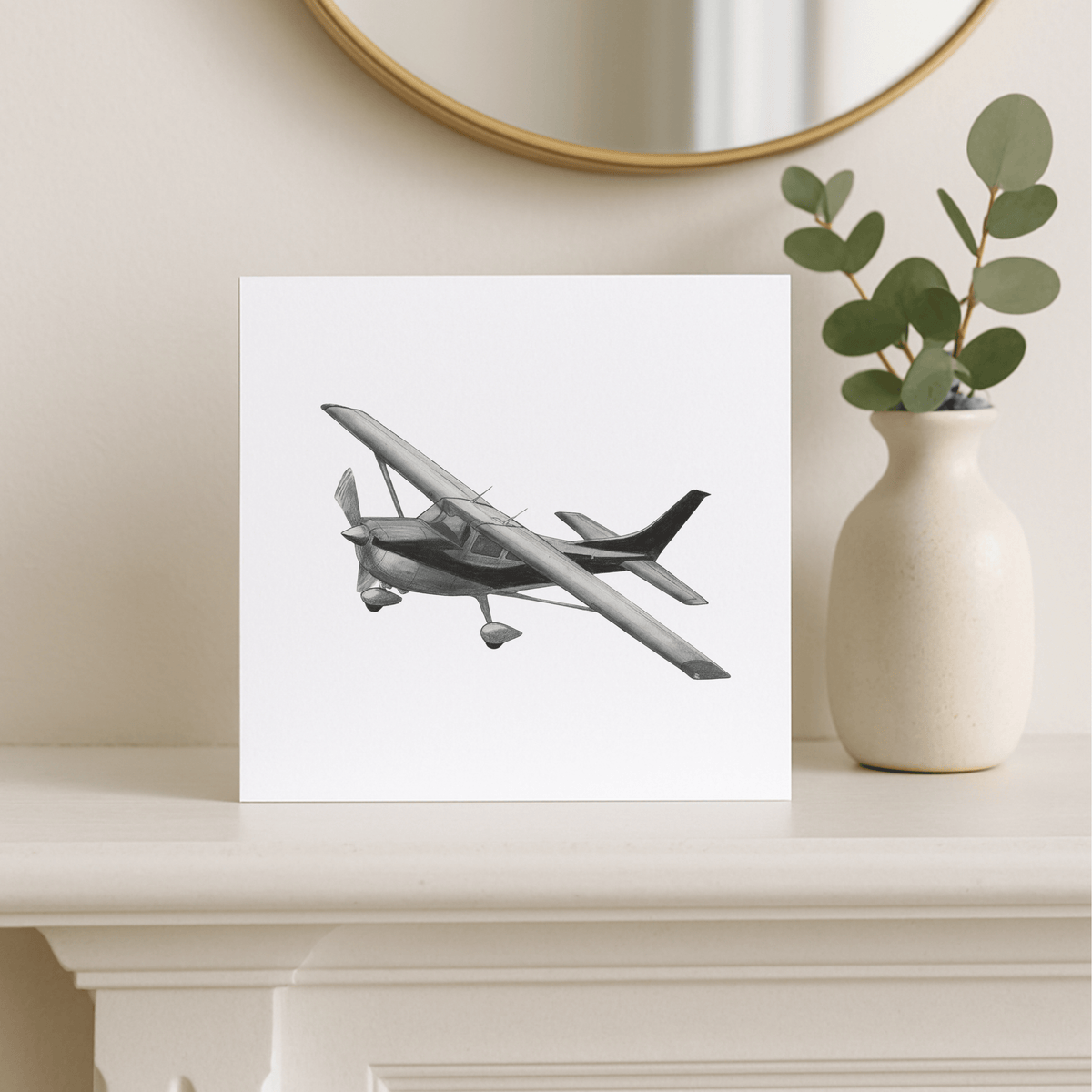 Cessna – Hand-Drawn Greeting Card | Classic General Aviation Art