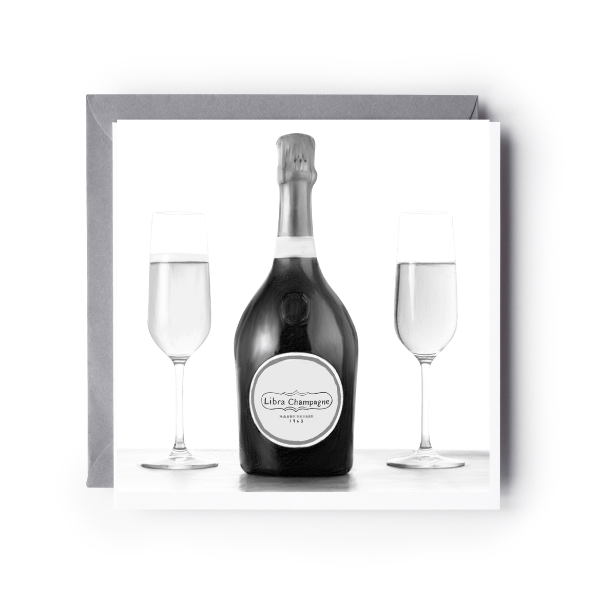 Champagne Bottle Greeting Card
