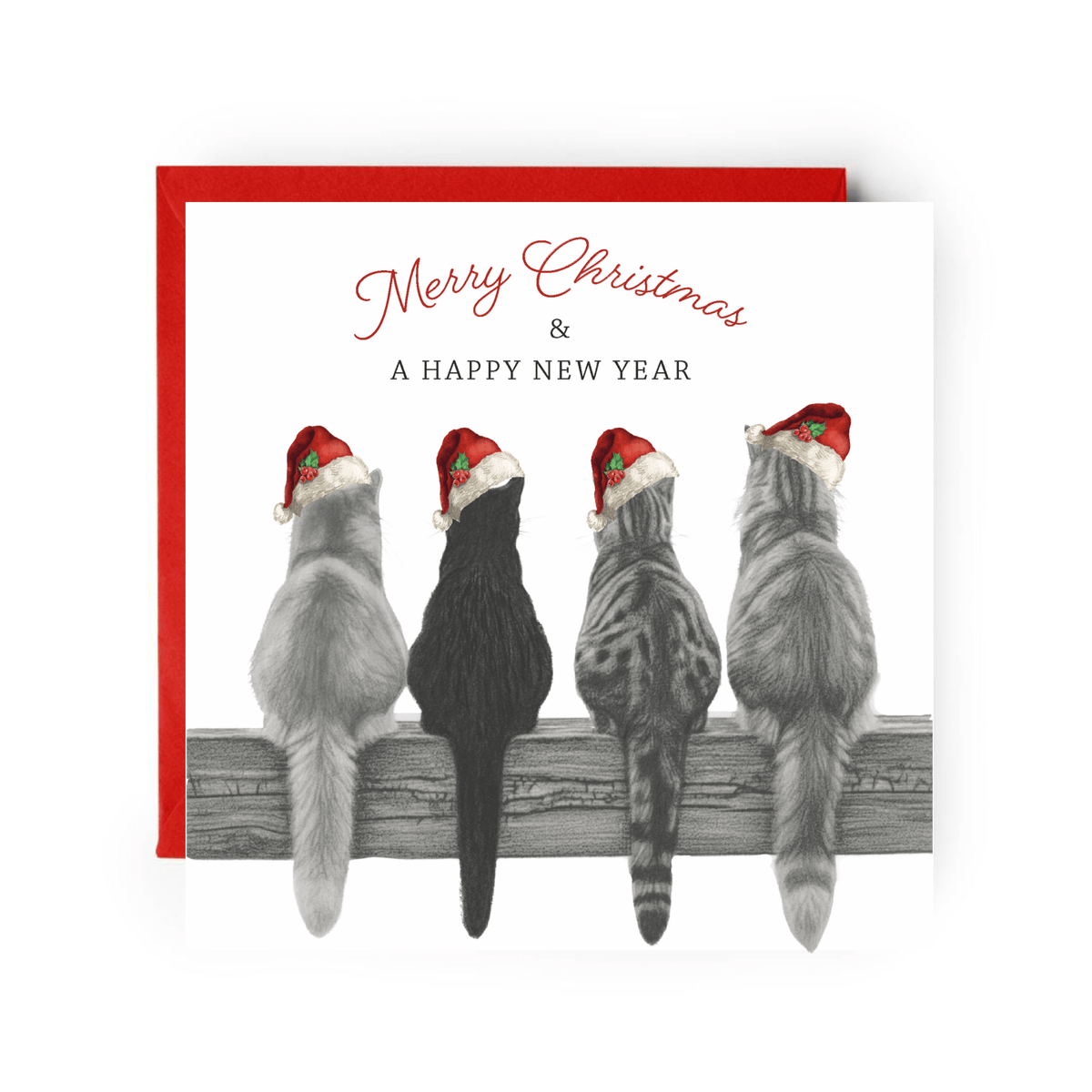 Christmas Cats Card – Cute Festive Cat Christmas Greeting Card