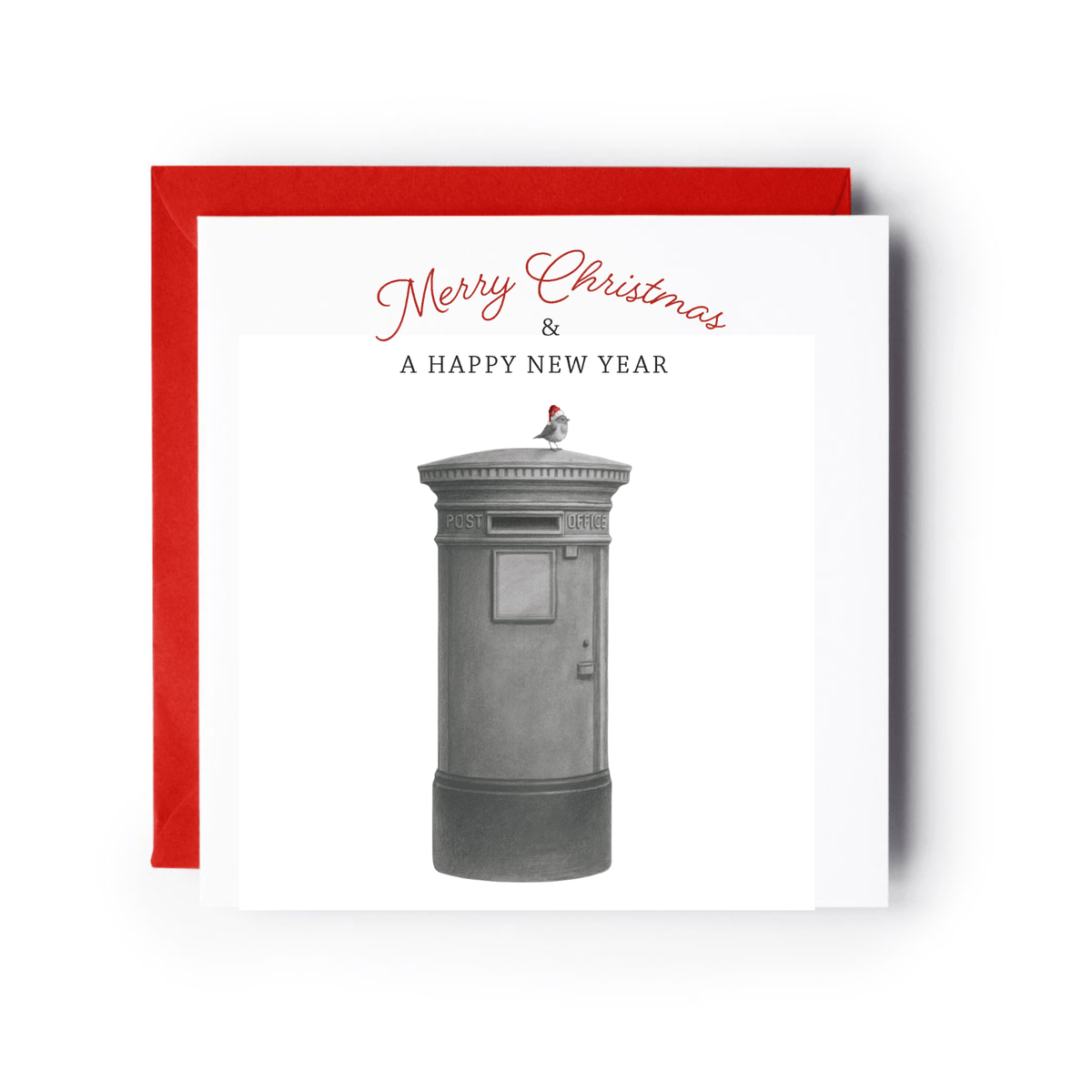 Christmas Postbox and Robin – Festive Holiday Greeting Card