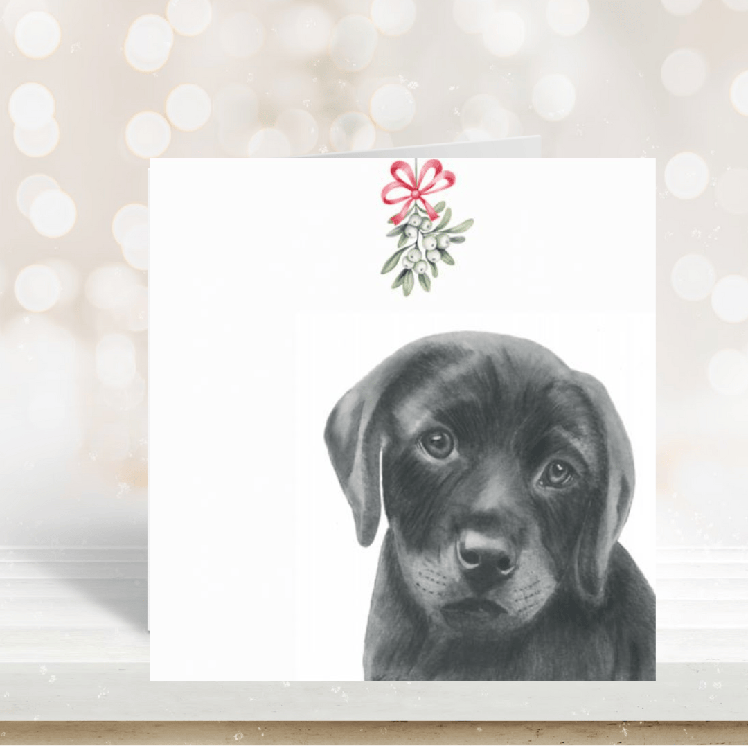 Christmas Labrador Greeting Card – Festive Paws & Warm Wishes