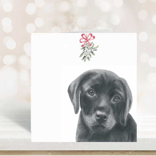 Christmas Labrador Greeting Card – Festive Paws & Warm Wishes