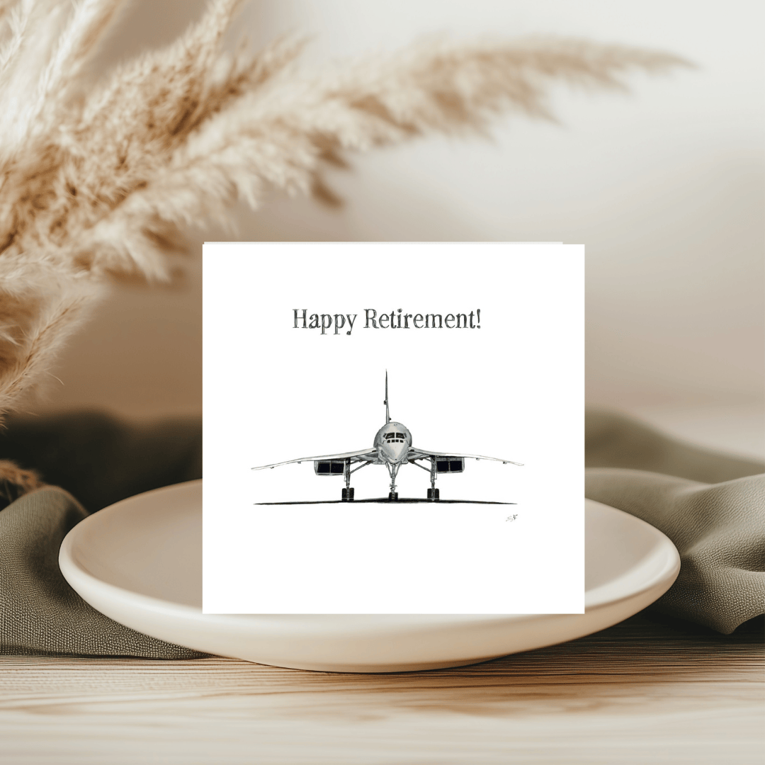 Concorde Travel – Hand-Drawn Retirement Greeting Card | Aviation & Travel Art