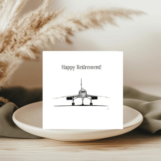 Concorde Travel – Hand-Drawn Retirement Greeting Card | Aviation & Travel Art