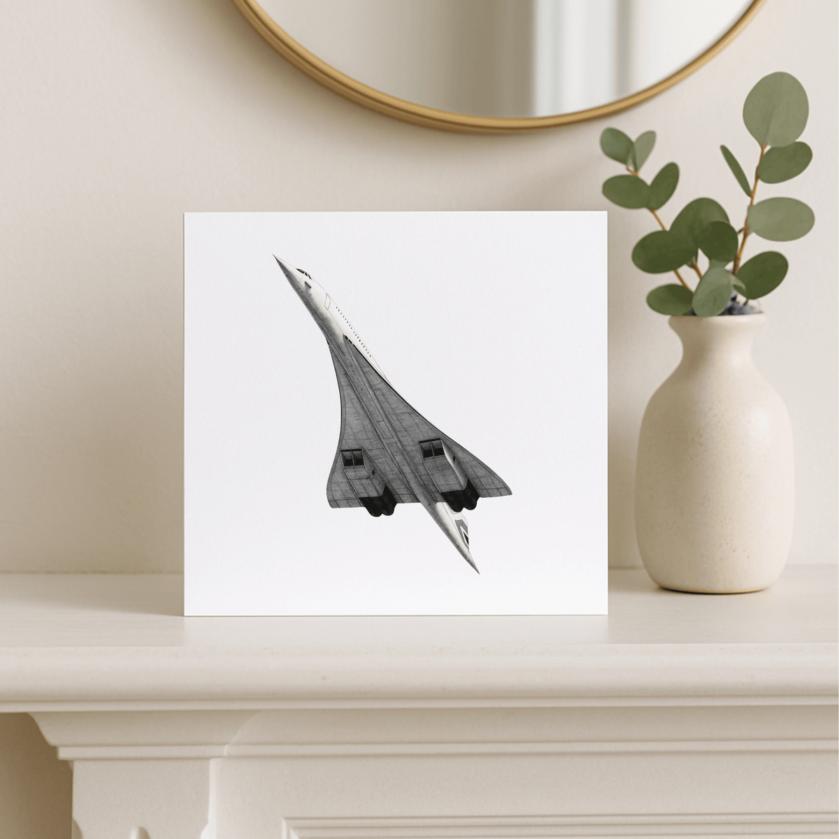 Concorde – Take Off – Hand-Drawn Greeting Card | Iconic Supersonic Aviation Art