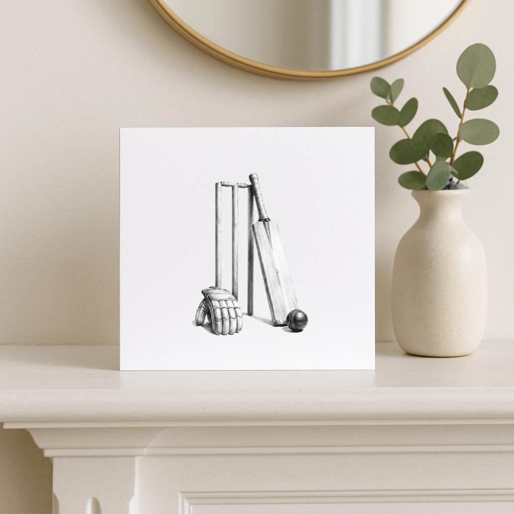 Cricket – Hand-Drawn Greeting Card | Classic Sport & Leisure Art