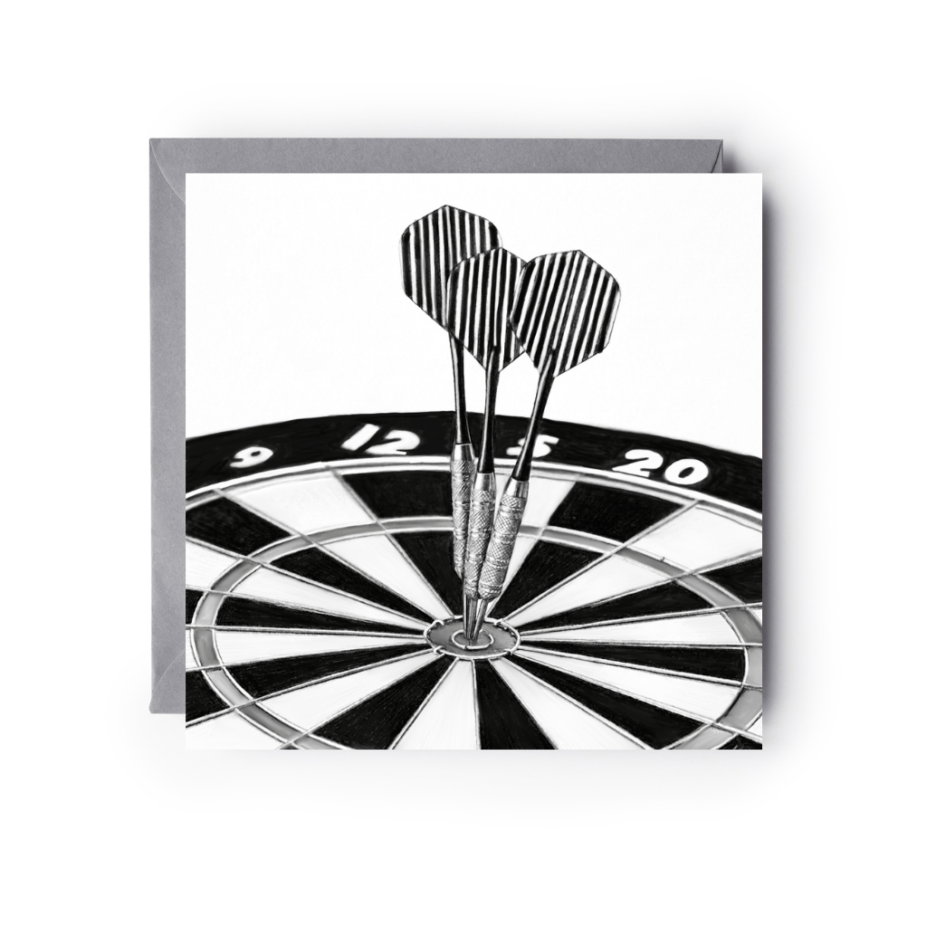 Darts – Hand-Drawn Greeting Card | Pub & Leisure Sport Art