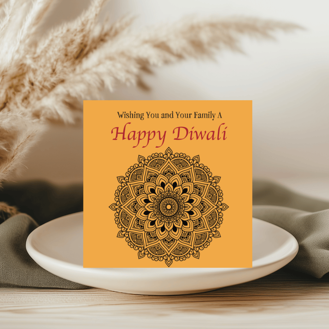 Diwali Family Gold Greeting Card