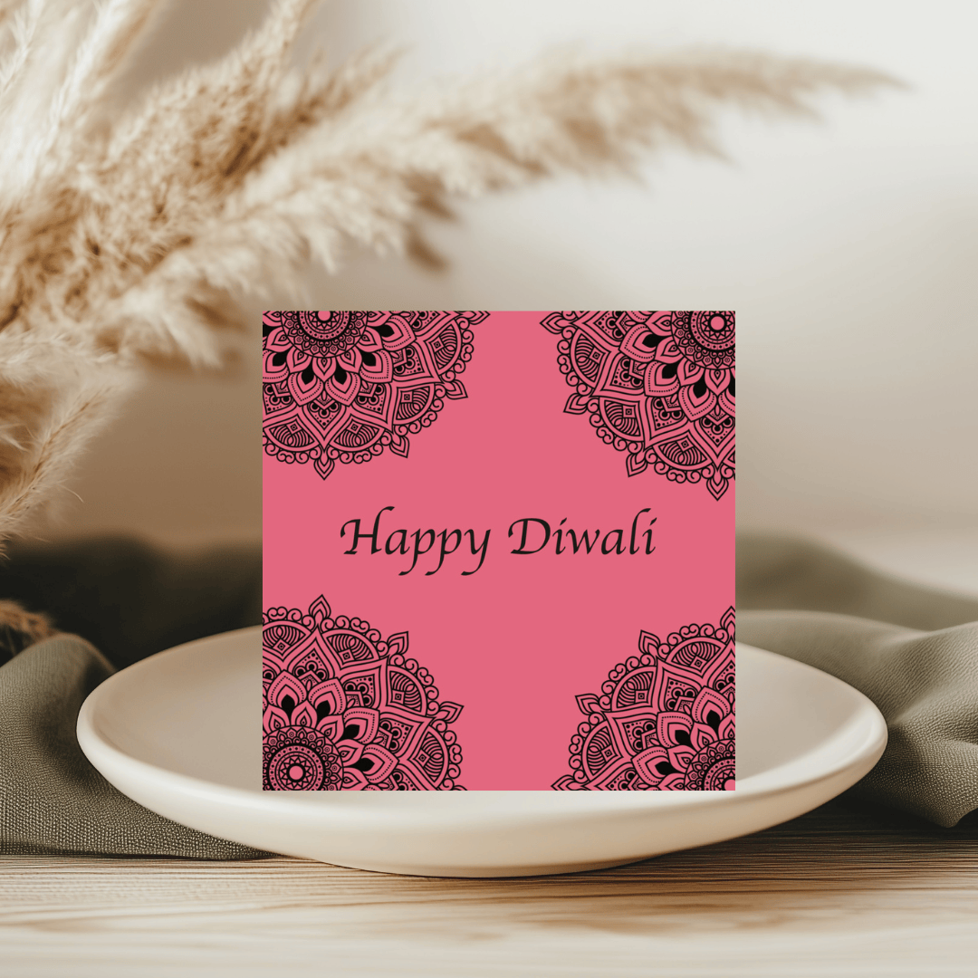 Diwali Rose Mandala Greeting Card