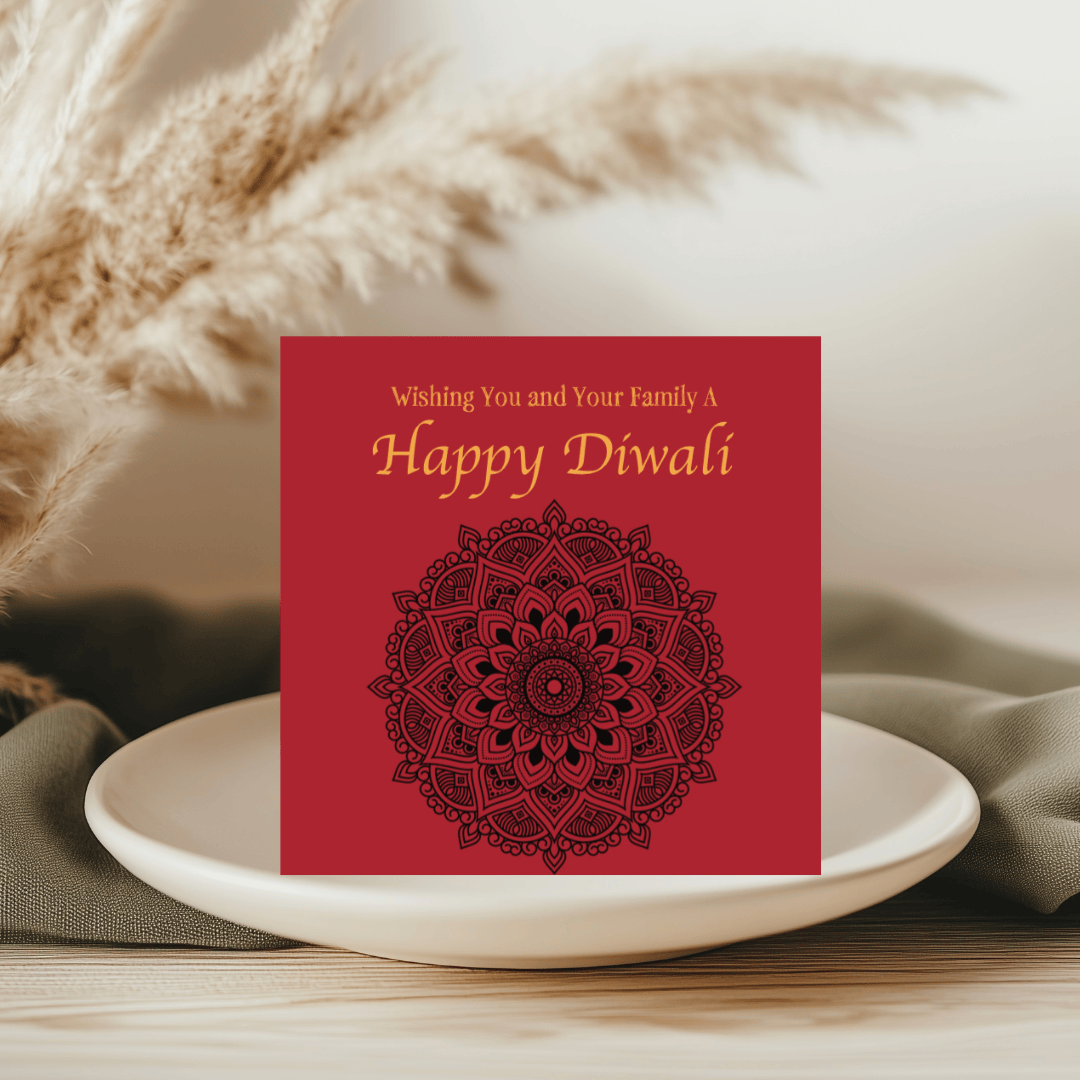 Diwali Family Red Greeting Card