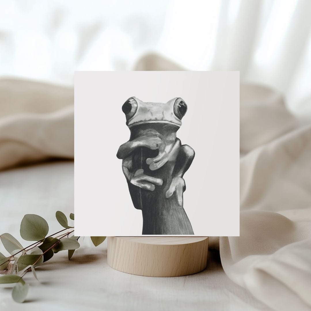 Draco the Tree Frog – Hand-Drawn Greeting Card | Whimsical Wildlife Art