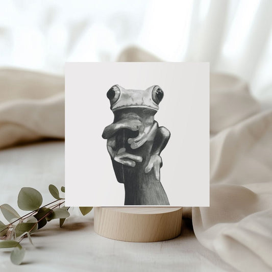 Draco the Tree Frog – Hand-Drawn Greeting Card | Whimsical Wildlife Art