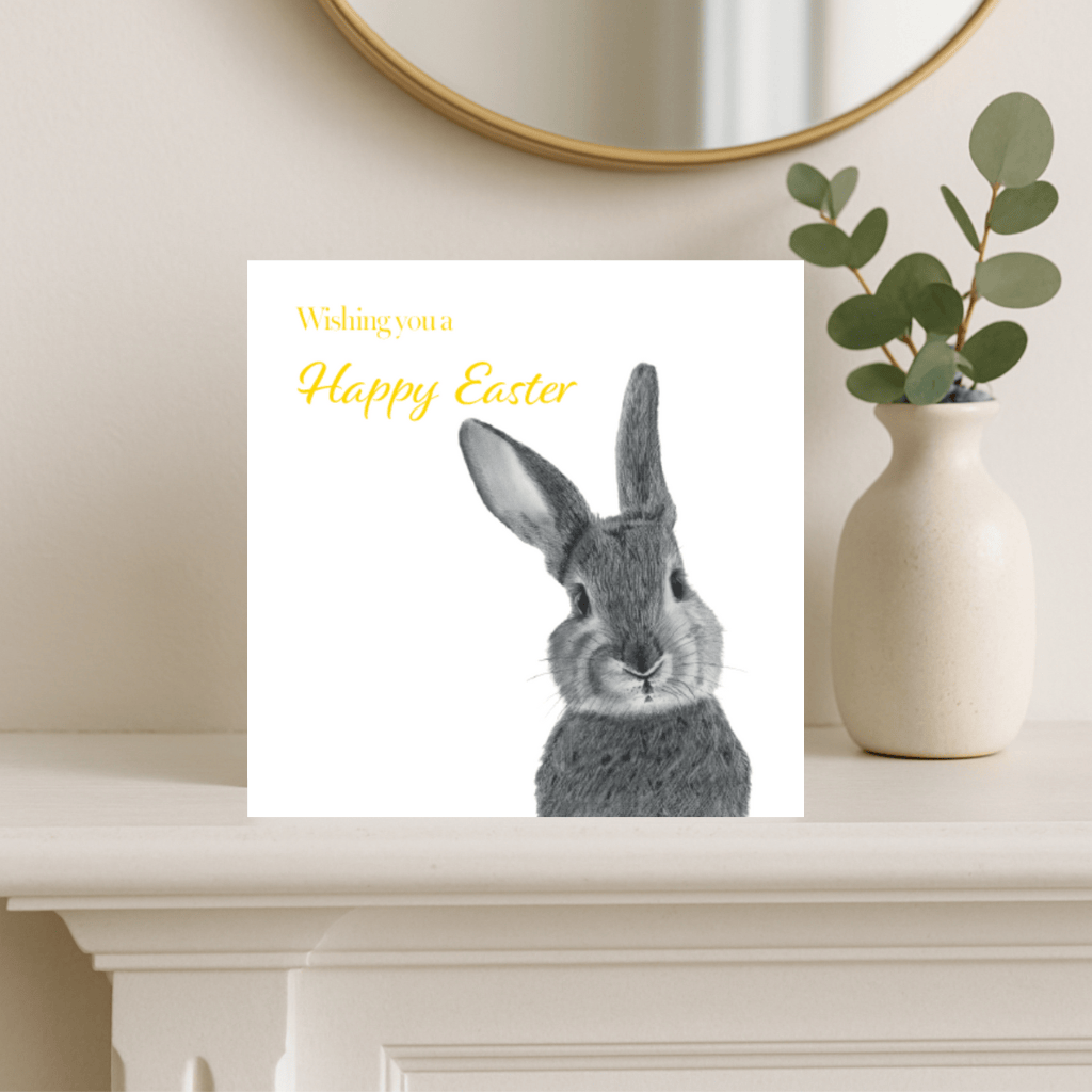 Easter Bunny – Hand-Drawn Greeting Card | Cute & Whimsical Spring Art