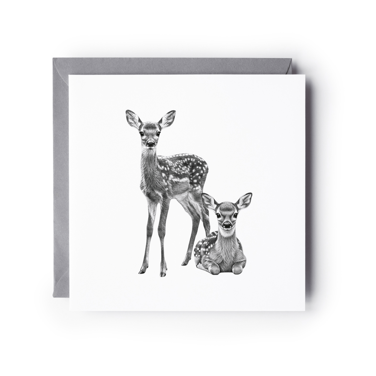 Fawn and Baby Hand Drawn Greeting Card