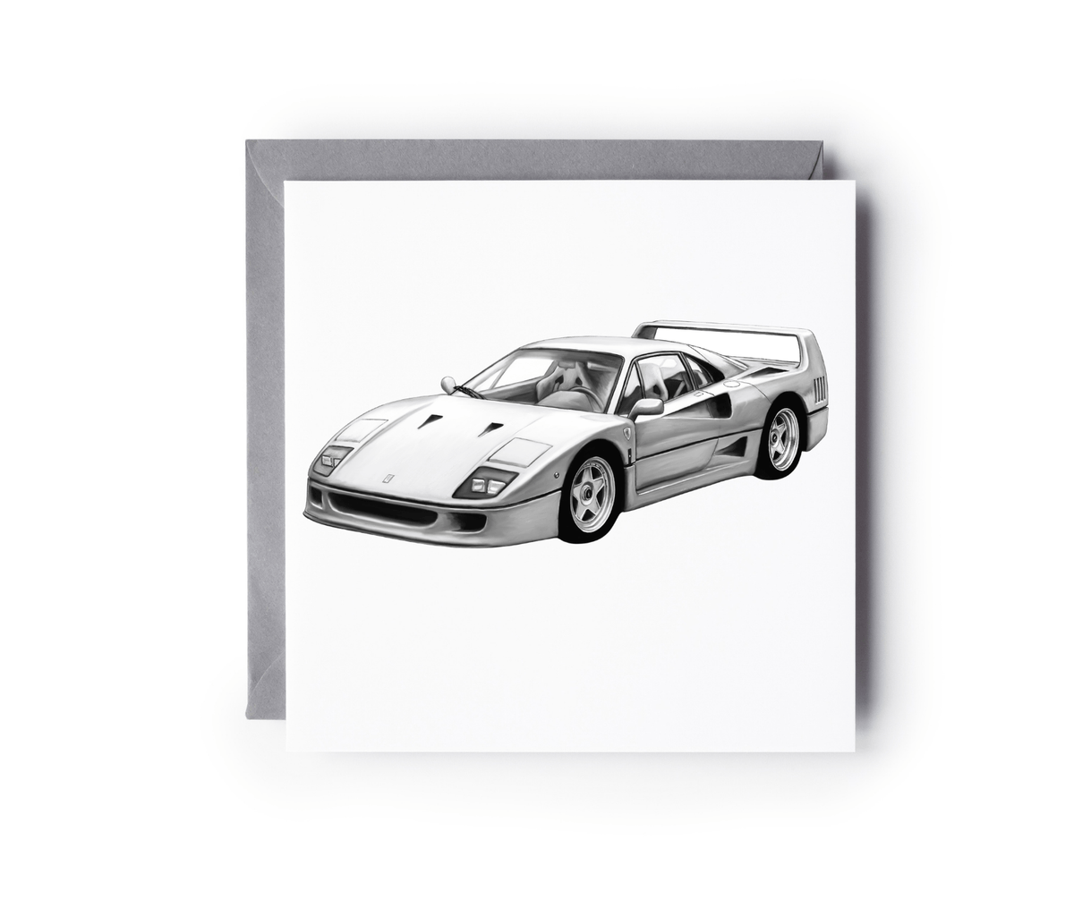 Ferrari F40 Sports Car Card