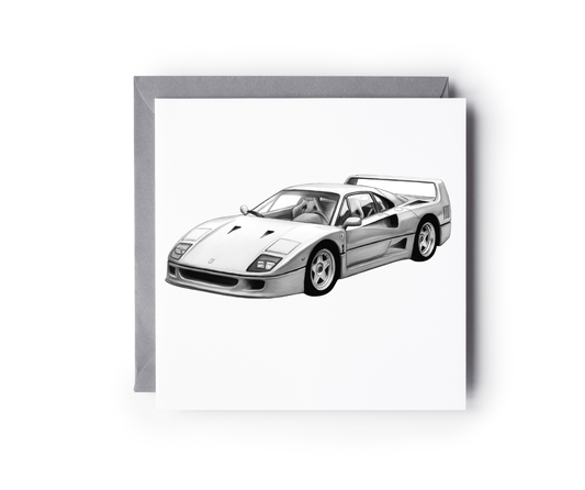 Ferrari F40 Sports Car Card