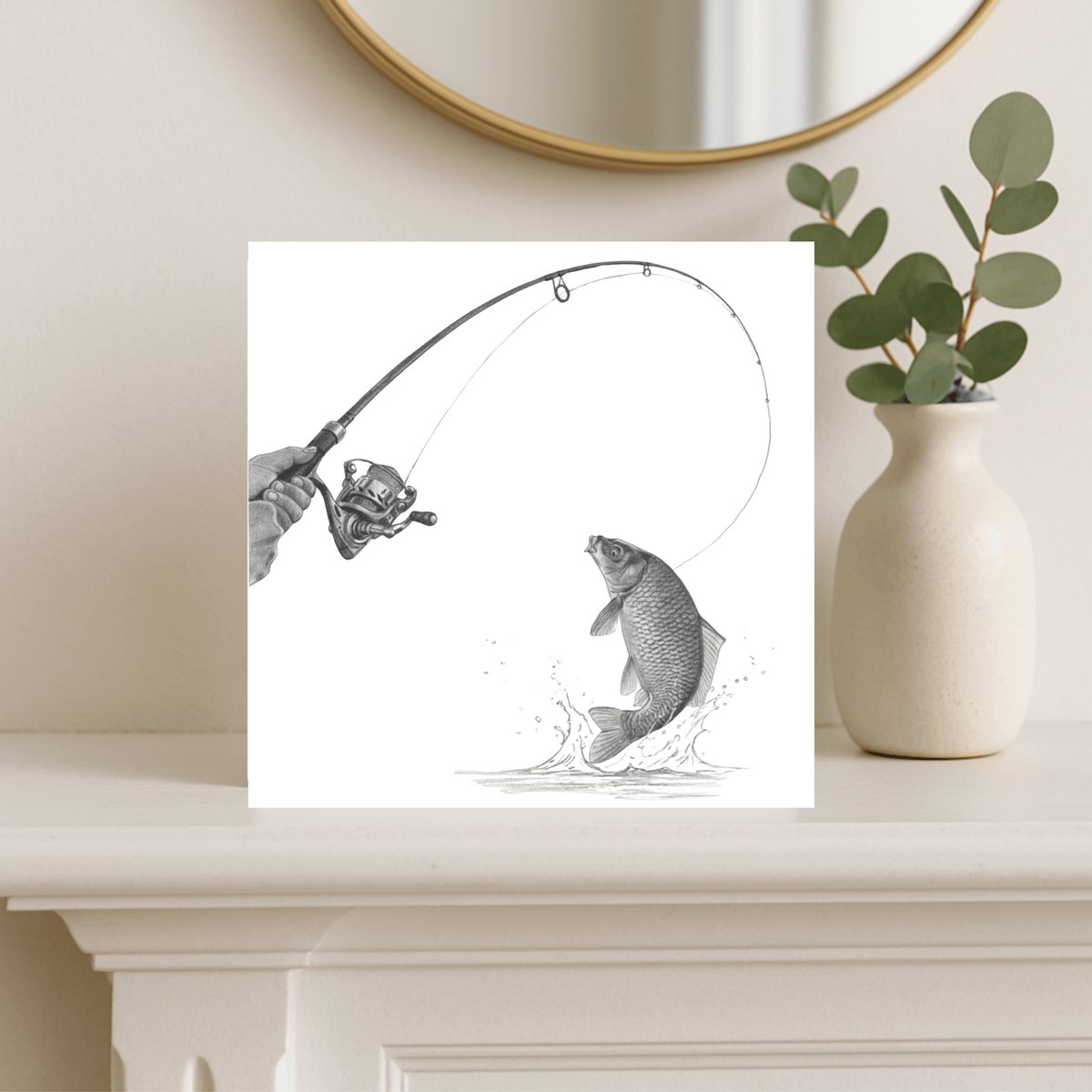 Fishing – Hand-Drawn Greeting Card | Outdoor & Leisure Art