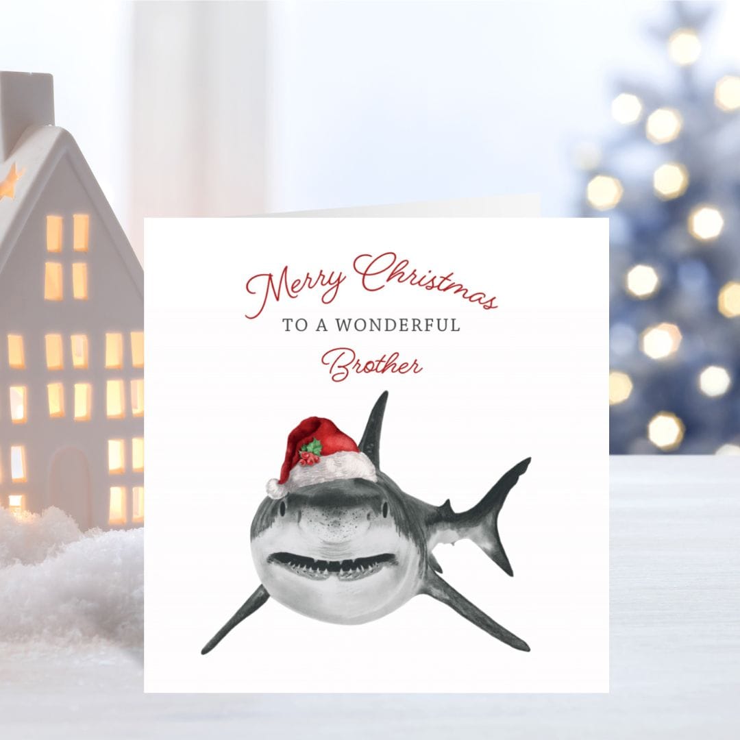 Merry Christmas Brother Shark Christmas Card