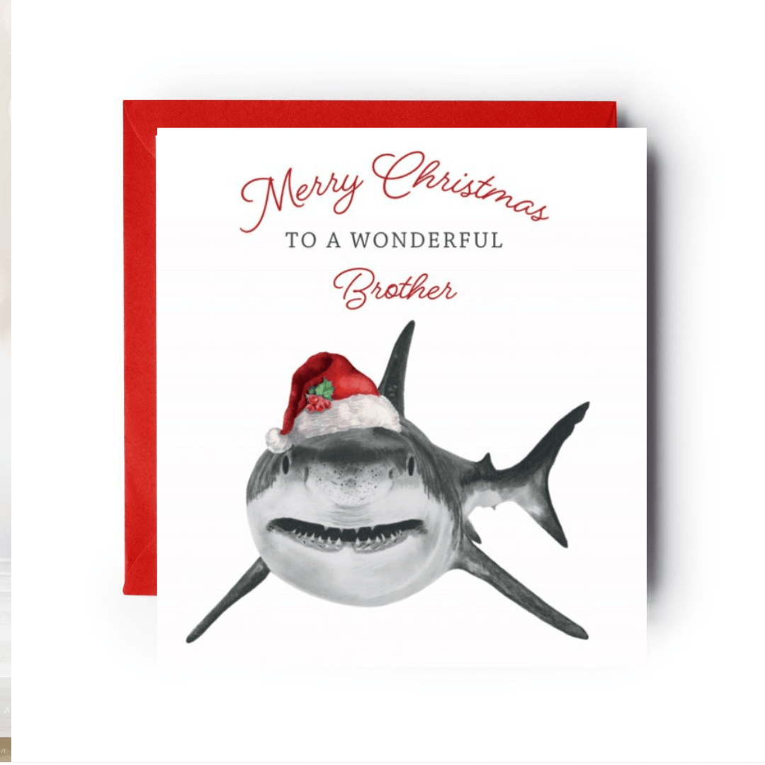 Merry Christmas Brother Shark Christmas Card