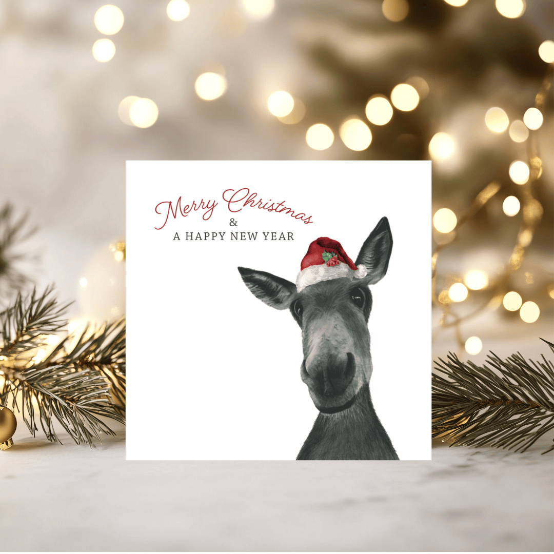 Merry Christmas Donkey Greeting Card