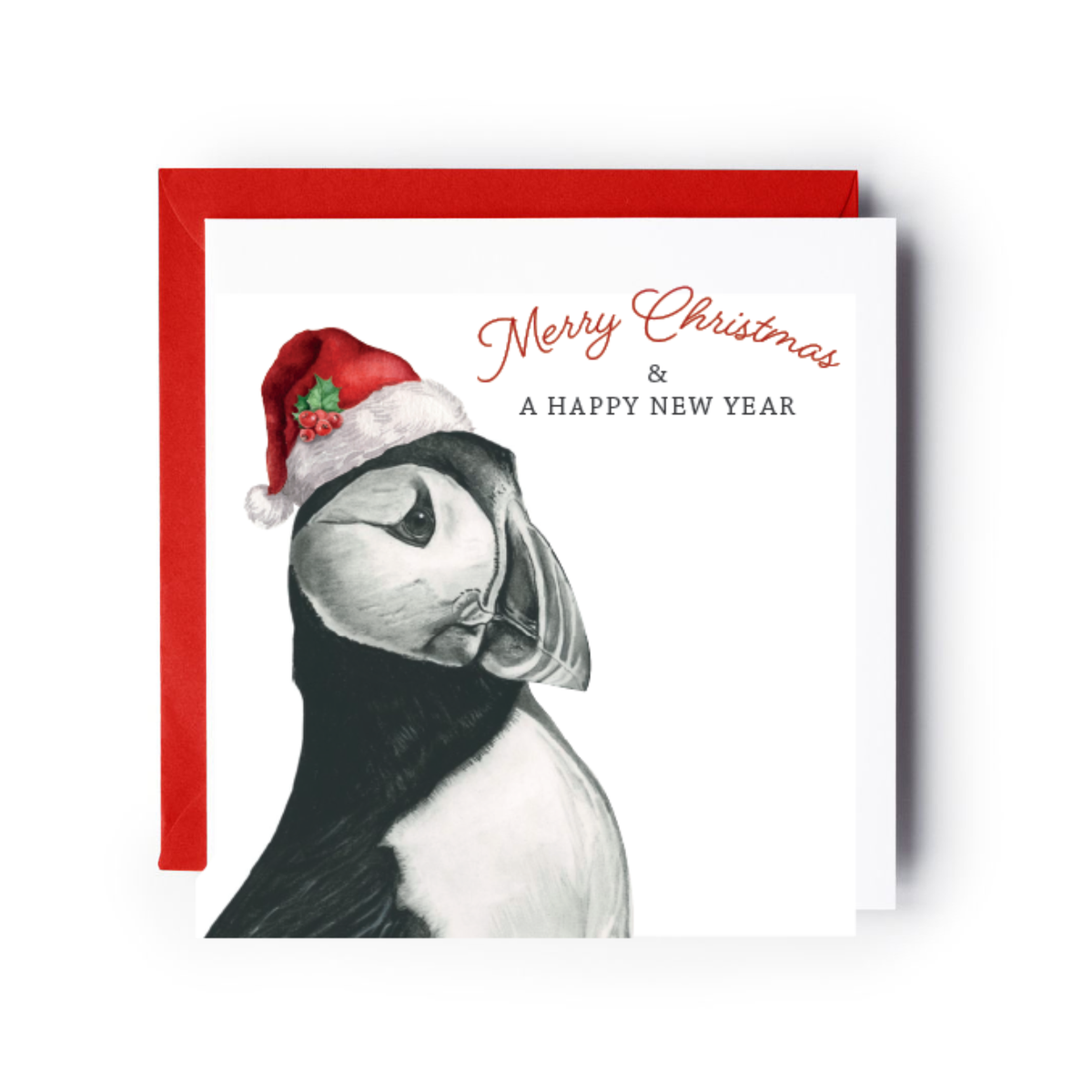 Merry Christmas Puffin Card – Festive Puffin Christmas Card