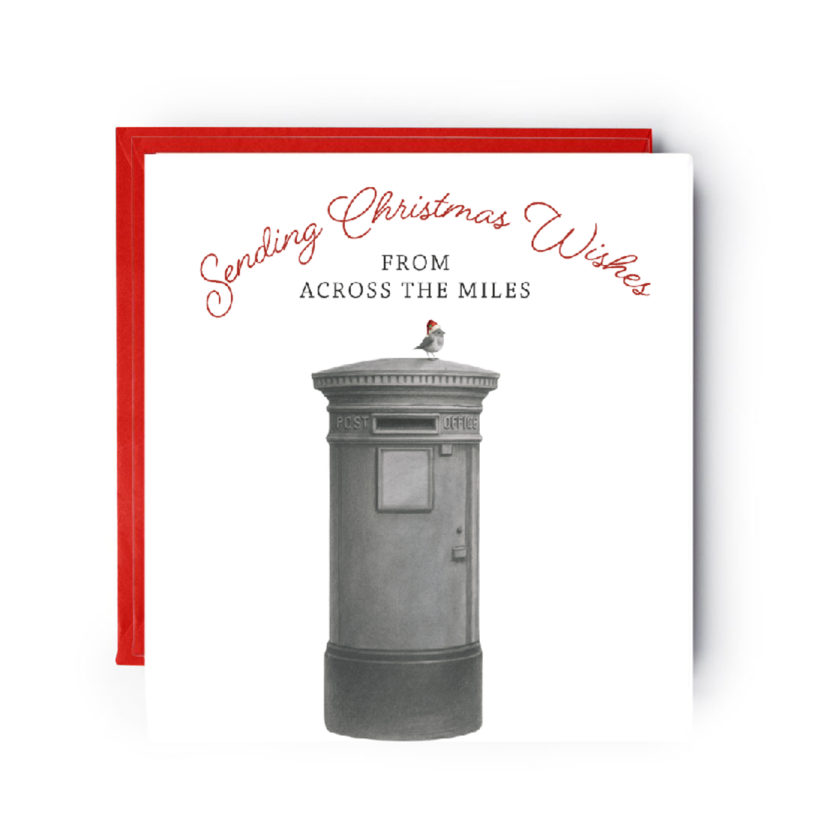 Sending Christmas Wishes from Across the Miles – Postbox Christmas Card | Hand-Drawn Festive Art