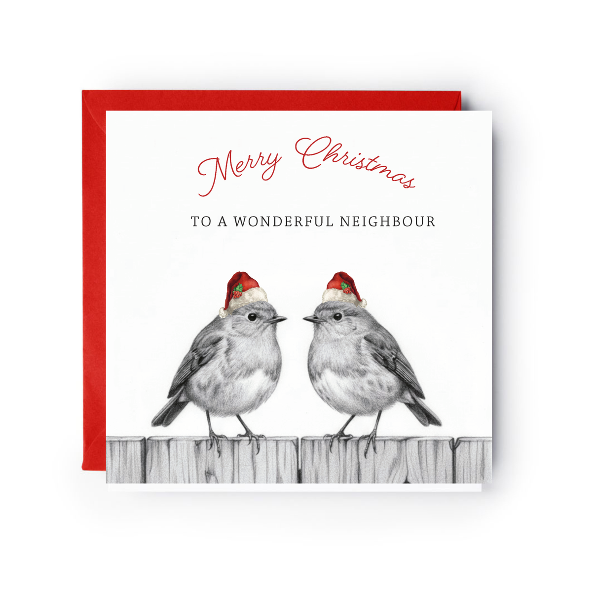 Wonderful Neighbour Robin Perch Christmas Card
