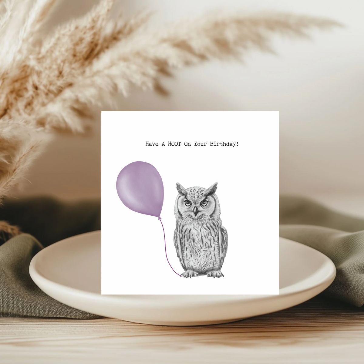 Birthday Owl – Hoot! Have a Hoot of a Birthday | Hand-Drawn Whimsical Greeting Card