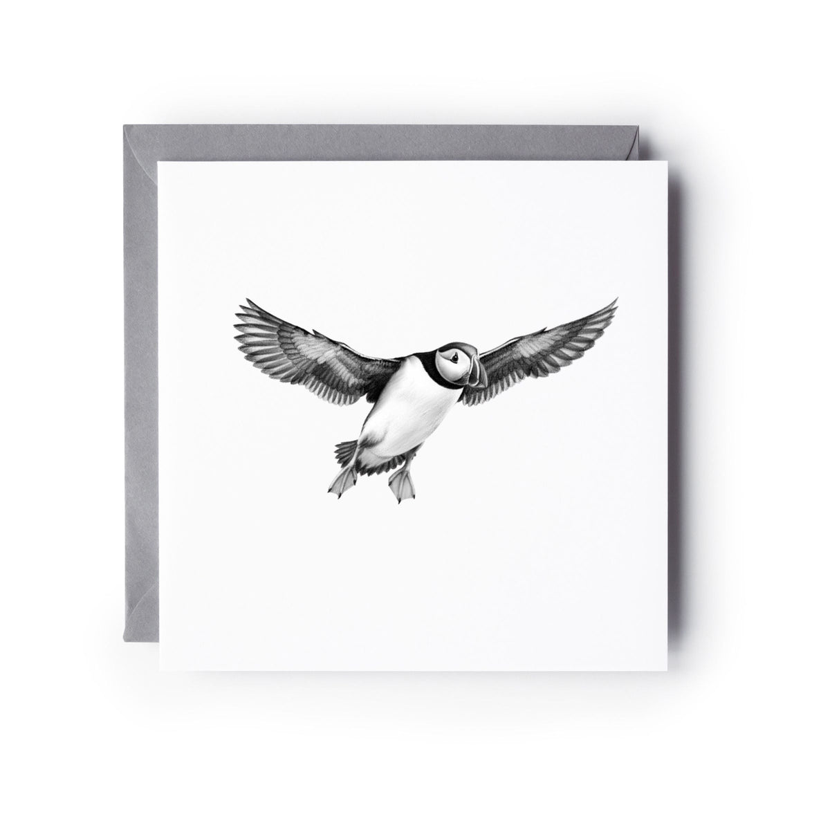 Flying Puffin Greeting Card